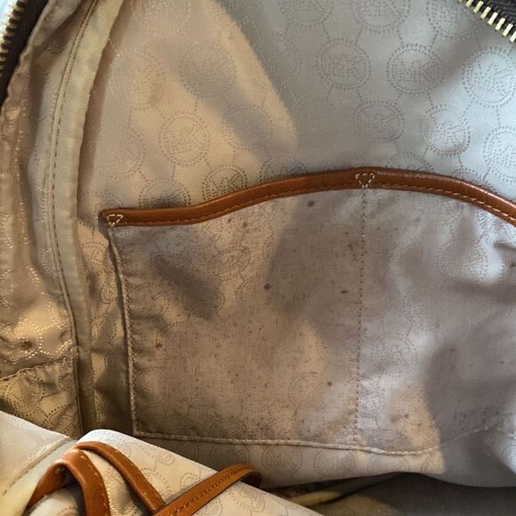Michael Kors Women’s Monogram Saffiano Leather Backpack Zipper Pockets Metal main image 6